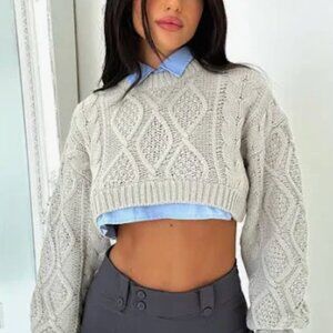 Lioness Cable Knit Crop Sweater Sonny